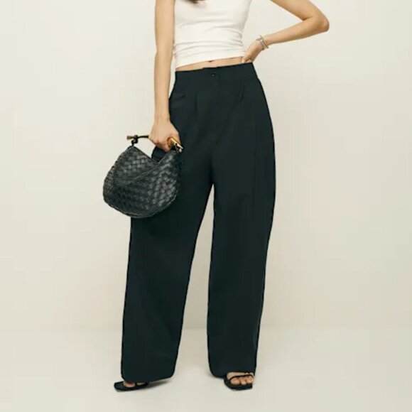 Reformation Danielle Oversized Pant Black - Size 6 - Picture 1 of 1